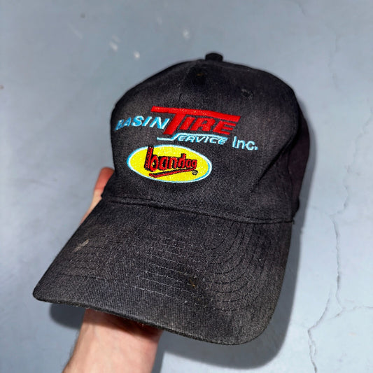 Basin Tire VTG Hat Cap Snapback Bandag Racing Cars Black Otto