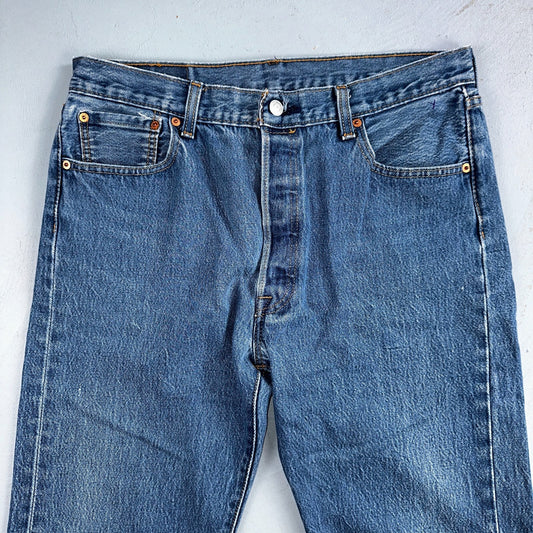 Levis 501 Y2K XX Straight Leg Jeans Blue VTG Med Wash 36x38 Act 33x33
