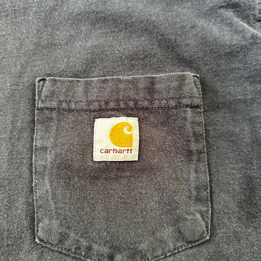 Carhartt Pocket Y2K VTG T Shirt K87 NaVy Navy Blue Basic Travis Scott Simple