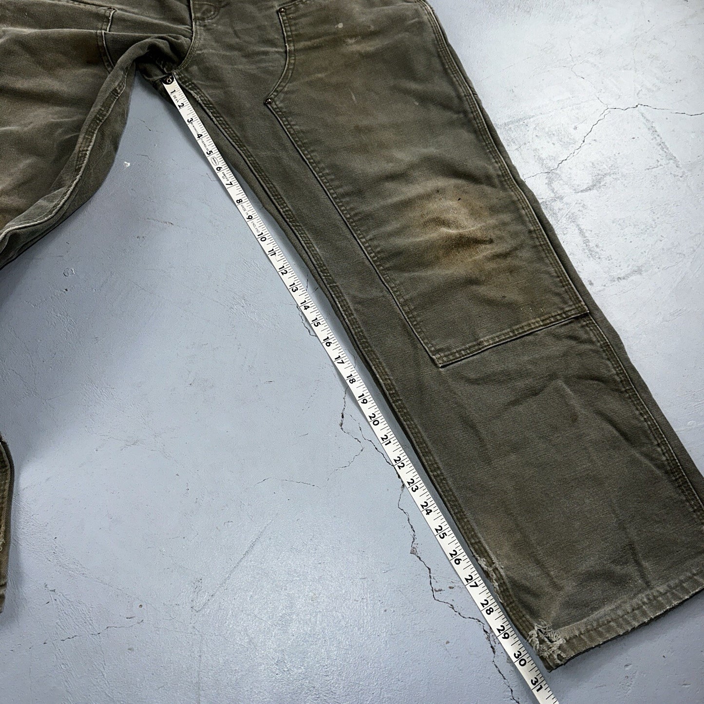 Carhartt VTG Double Knee Carpenter Pants Mexico B01 B136 MOS Green Act 38x32