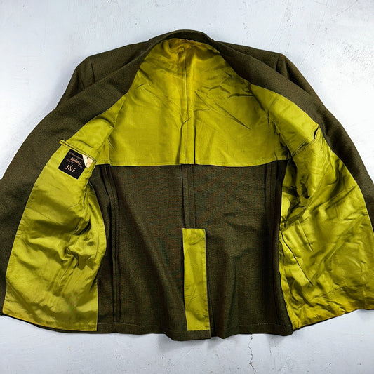 1960s Avocado Green Blazer Sport Coat Mens 44 Suit Jacket VTG Union 60s J&F