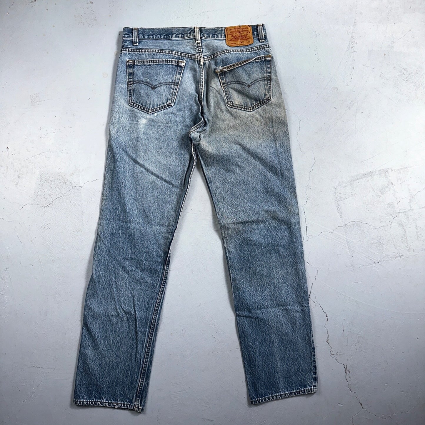 Levis 501 Vintage 90s USA XX Straight Leg Jeans 35x36 Blue Light Wash Act 32x32
