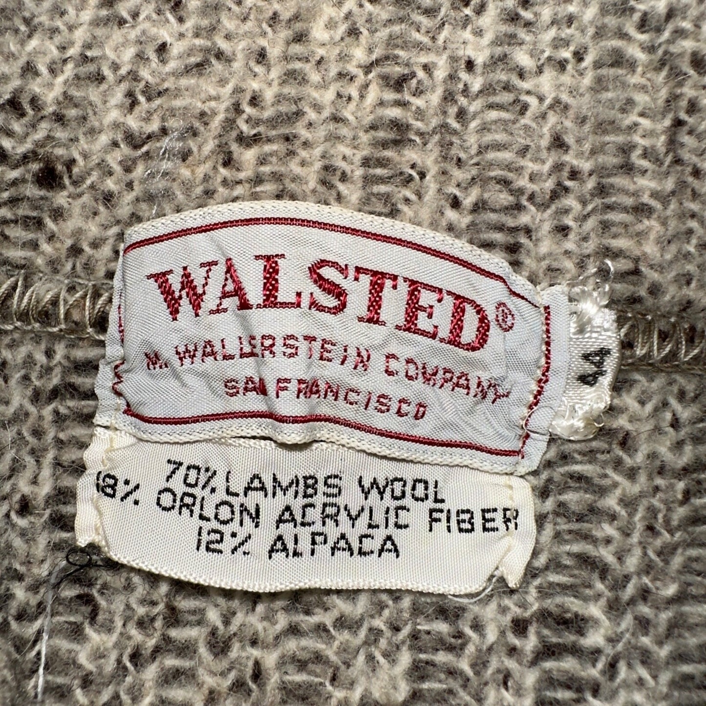 1950s Vintage Wool Pullover Sweater Shawl Novelty Walsted 44 Rockabilly 50s 60s
