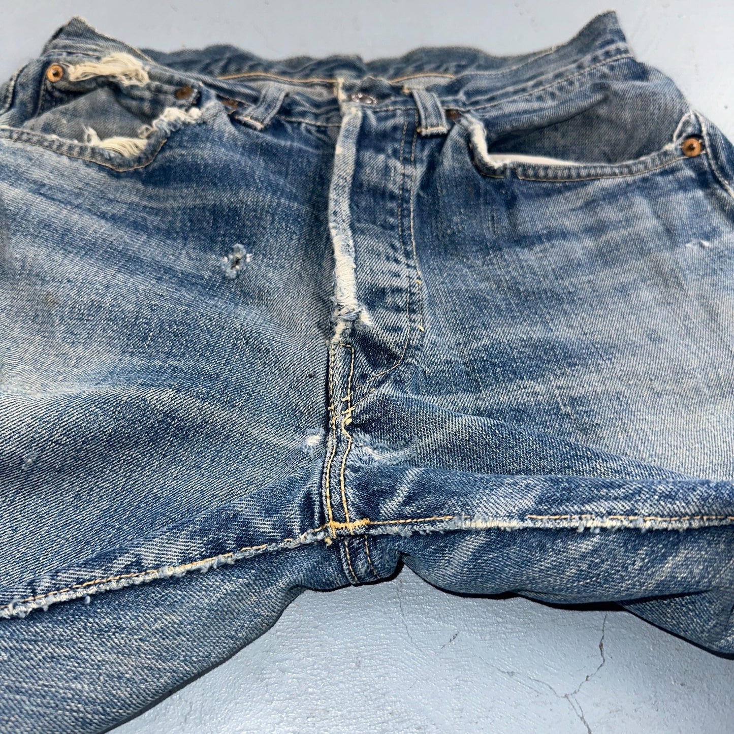Levis 501 XX Big E Vintage 40s Redline Selvedge USA XX 1940s 50s Jeans 27x27