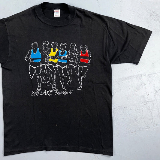 JERZEES Marathon VTG T Shirt Big Lake Challenge Finisher Runner Portland Oregon