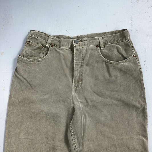 Democracy Jeans Womens 16 Green Denim Pants Banana Republic VTG USA High Rise