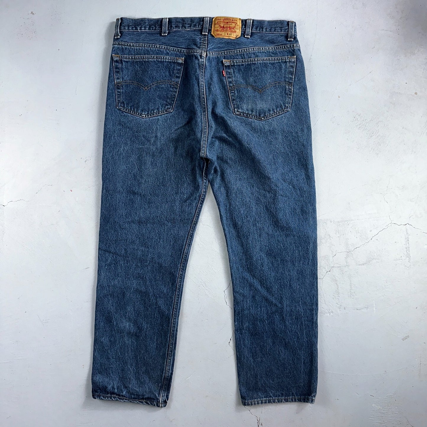 Levis 501 Vintage 90s USA XX Straight Leg Jeans Blue Med Wash 42x32 Act 39x29
