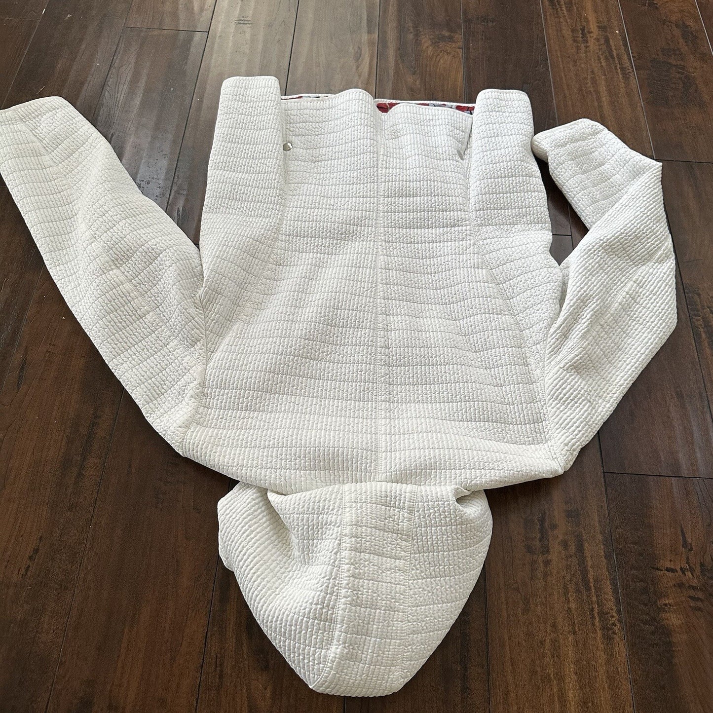 PENDLETON White Button Front Hooded Jacket Coat Size L Womens Warm Winter Vtg