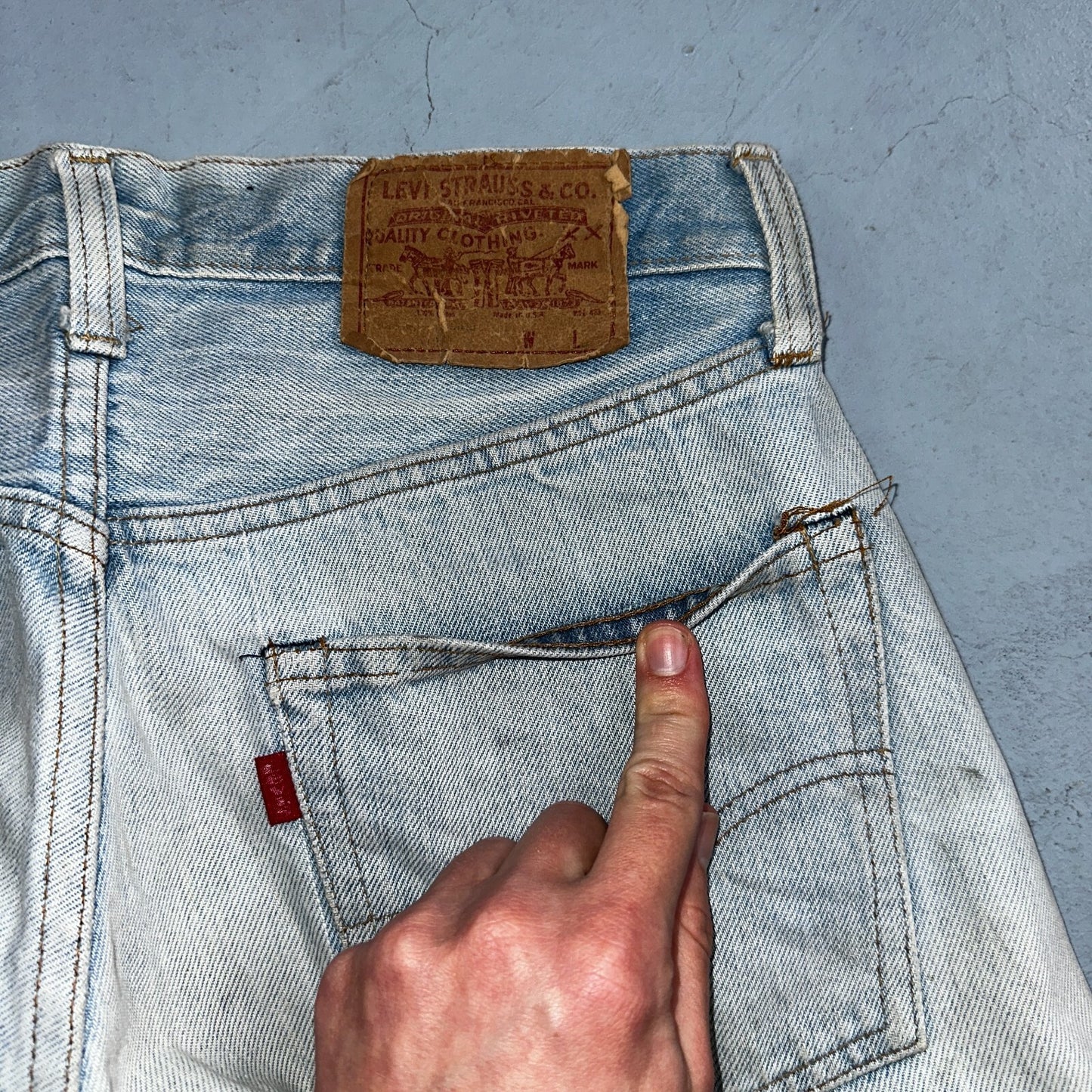 Levis 501 Vintage 80s Redline Selvedge USA XX Jeans Light Wash 1980s Act 29x30