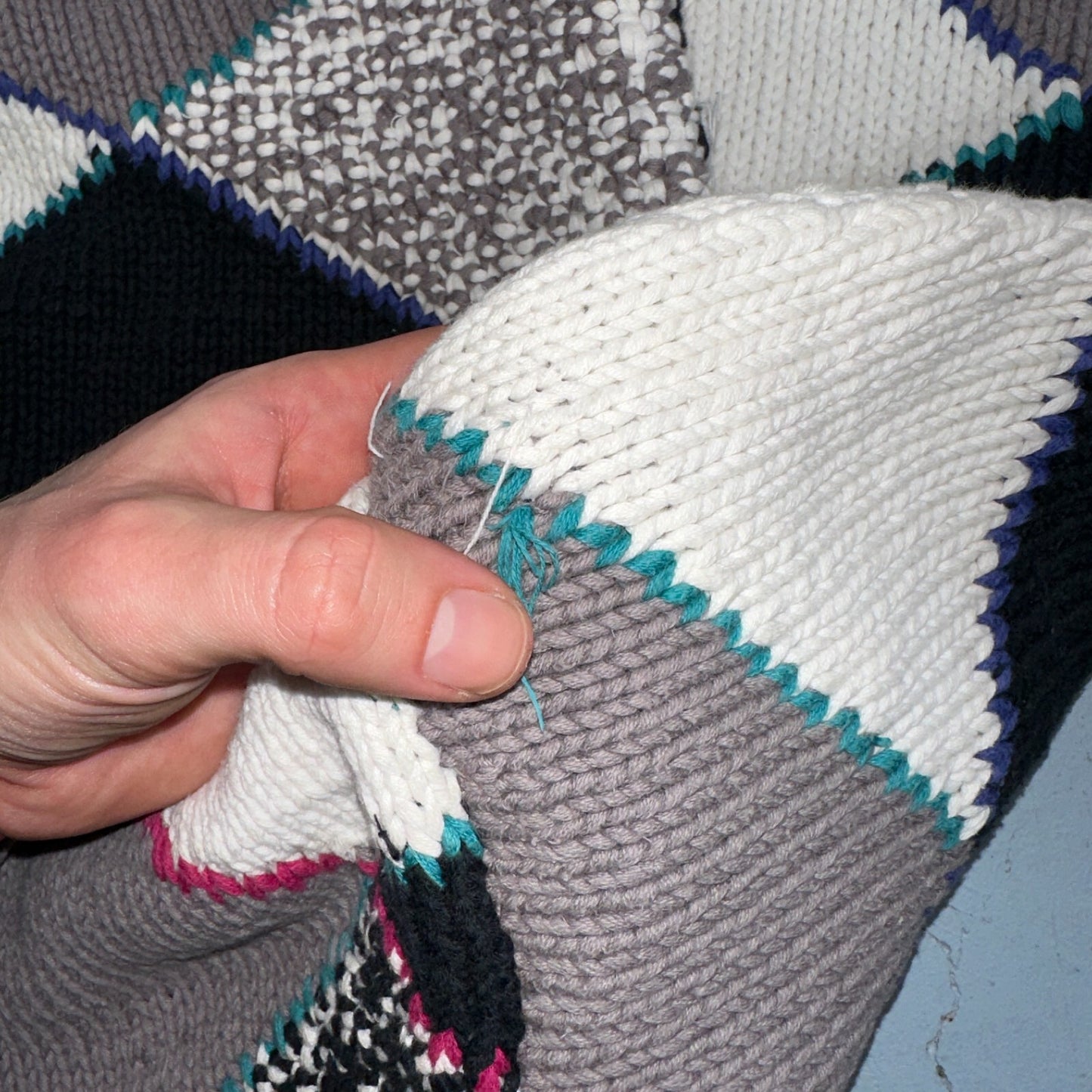 Vintage 80s Saratoga Robert Peritz Striped Cotton Cable Knit Golf Sweater Chic