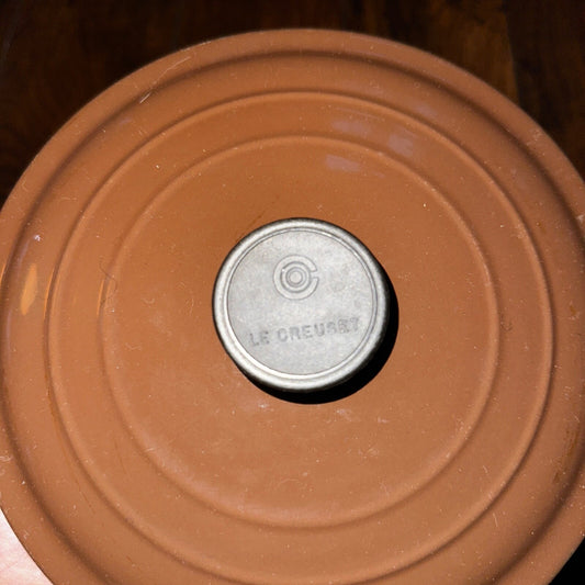 Le Creuset #20 Pan Round Dutch Oven Lid Only France Enamel VTG Pot Brown C
