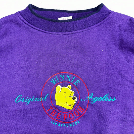 Pooh VTG Acrewood Purple Crew Neck Sweatshirt XL Embroidered 90s Cute Bear
