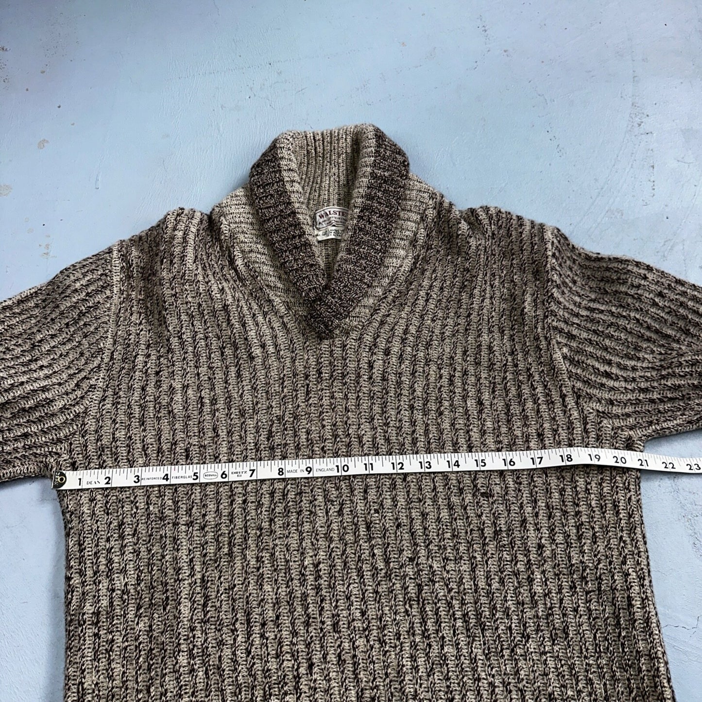 1950s Vintage Wool Pullover Sweater Shawl Novelty Walsted 44 Rockabilly 50s 60s