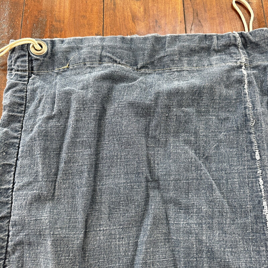 VTG WWII Indigo Denim Garment Laundry Bag Rare Military 1940s 40s 50s Thrashed