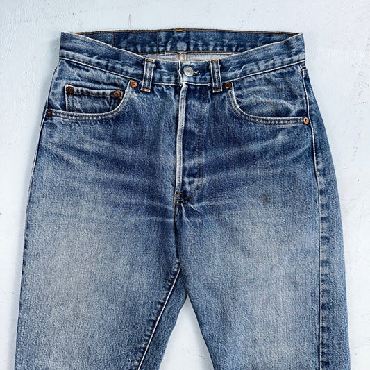 Levis 501 Vintage 80s USA XX Straight Leg Jeans Blue Med Wash 30x36 Act 27x31