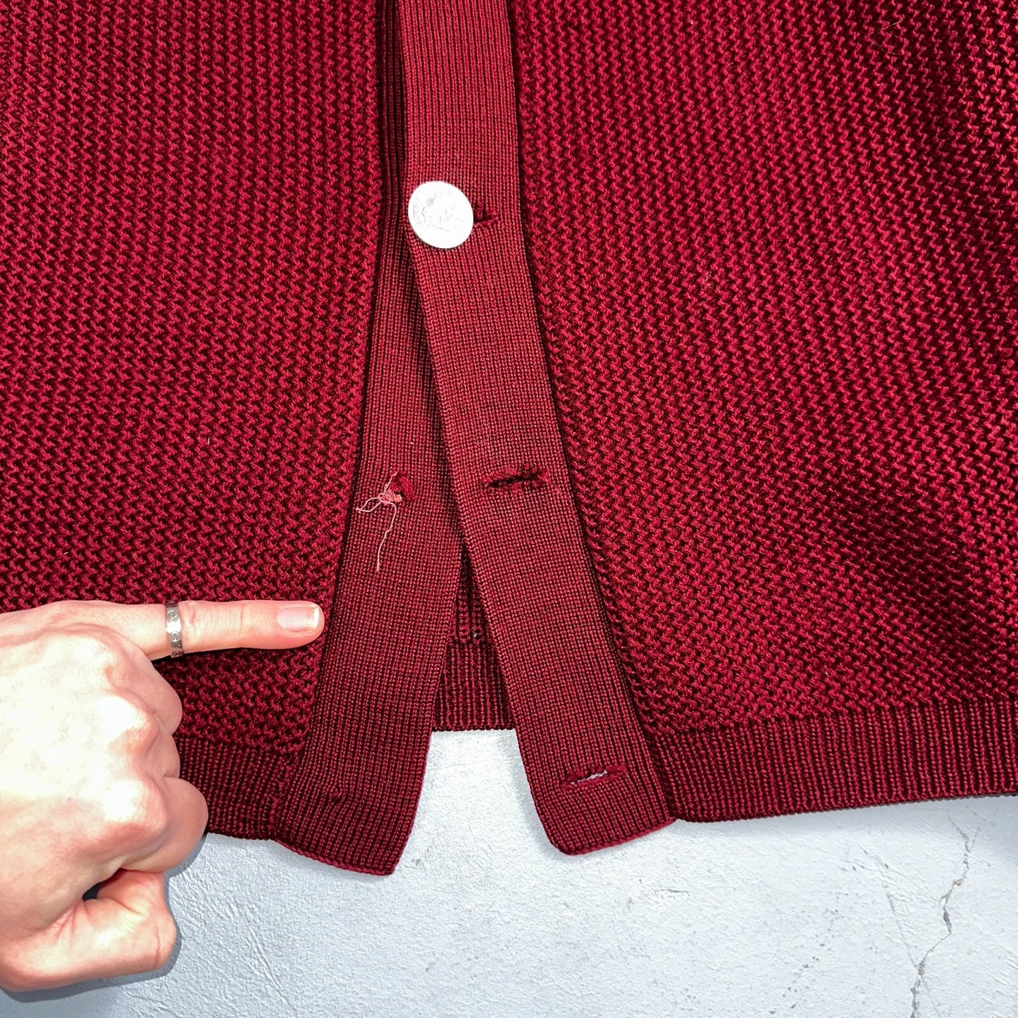 Meister Sweater M Women’s Wool Austria Pullover Red V Neck Vintage Cardigan 60s