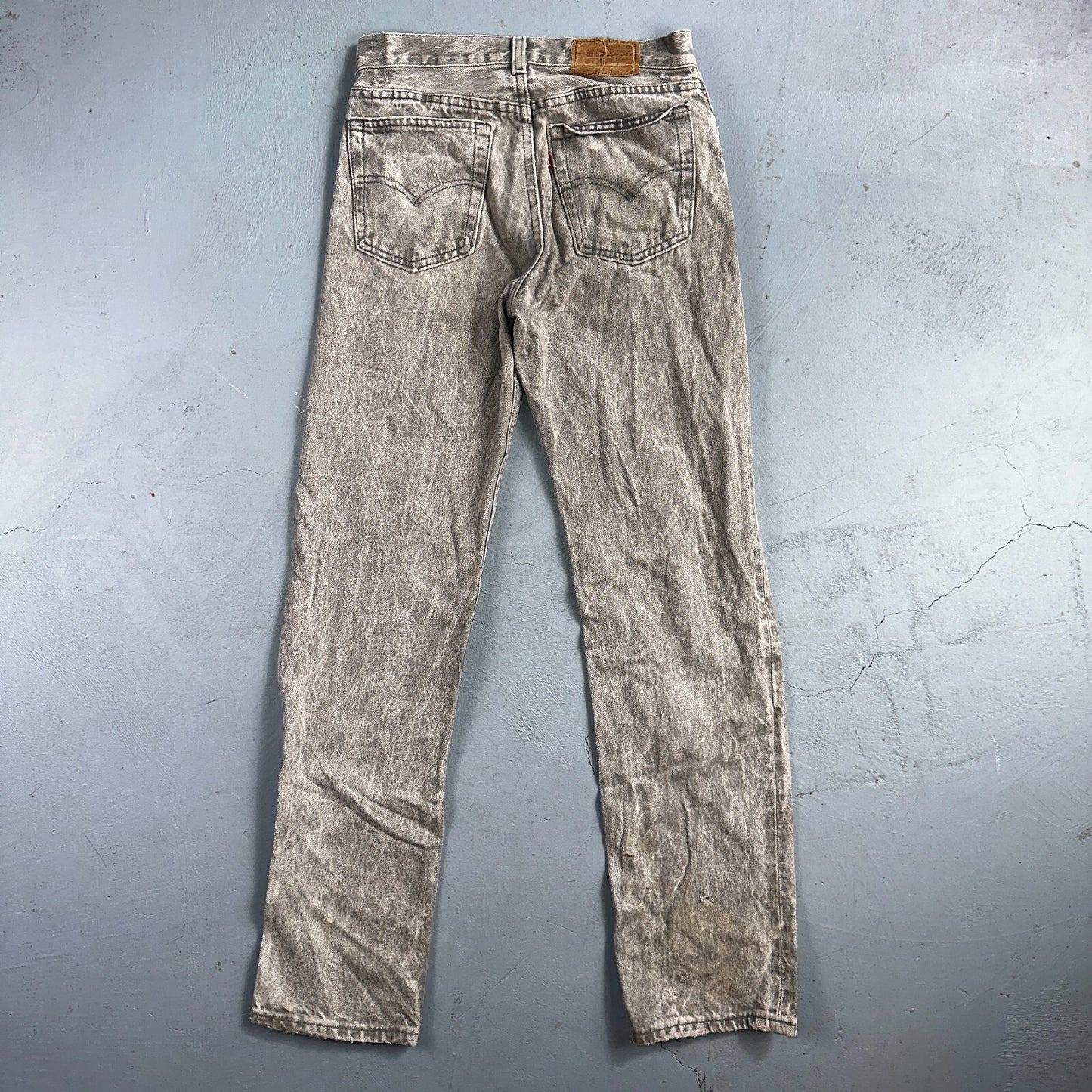 Levis 501 Vintage 80s USA XX Straight Leg Jeans Gray Acid Wash 27x32 Act 26x31