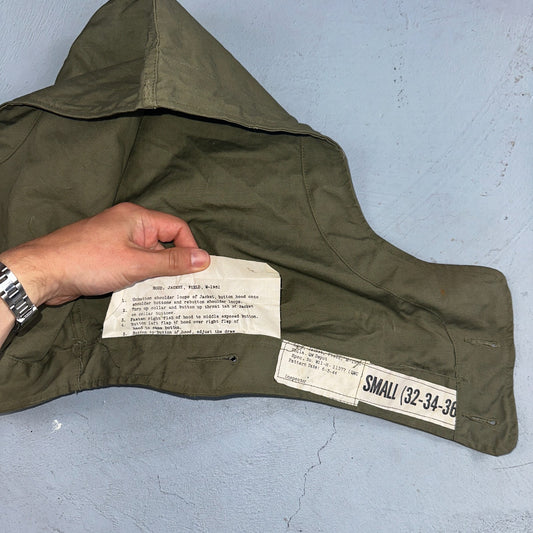 WWII US Army M1951 Field Jacket Hood Small 32–36 QM Depot 1944 Dated Original