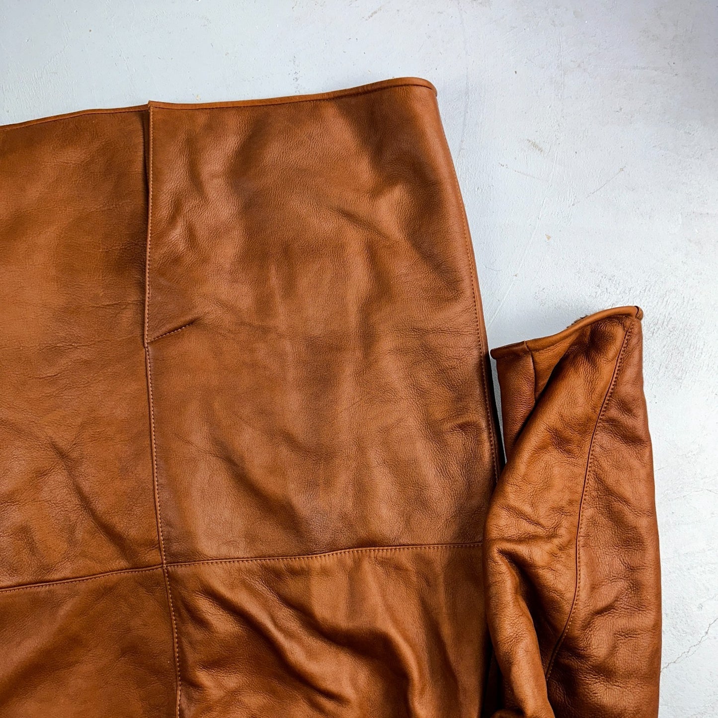 Bobby Jones XL Mens Coat Safari Parka Brown Leather Fur Lined Classy Long