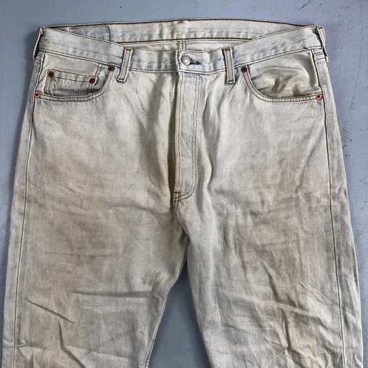 Levis 501 Vintage 90s UK Straight Leg Jeans Blue Light Wash 38x36 Act 37x30