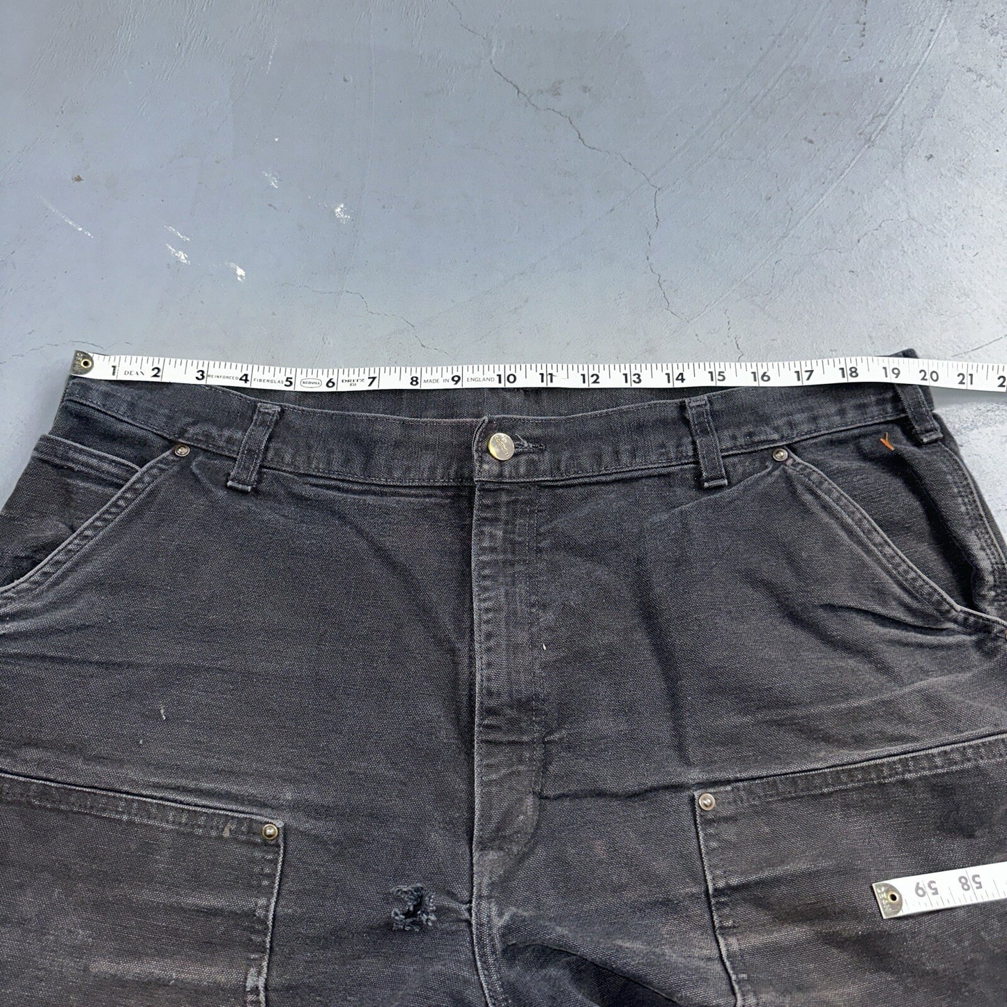 Carhartt VTG Double Knee Carpenter Pants Mexico B01 B136 BLK Black Act 40x32