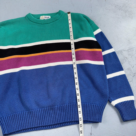 Pringle of Scotland Vintage Sweater Geometric Atomic Color Block Mens Size L