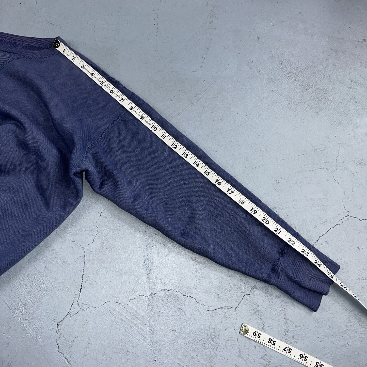 VTG Double V Sweatshirt 40s 50s 1940s Faded Blue Crewneck Boxy Rockabilly 1950s
