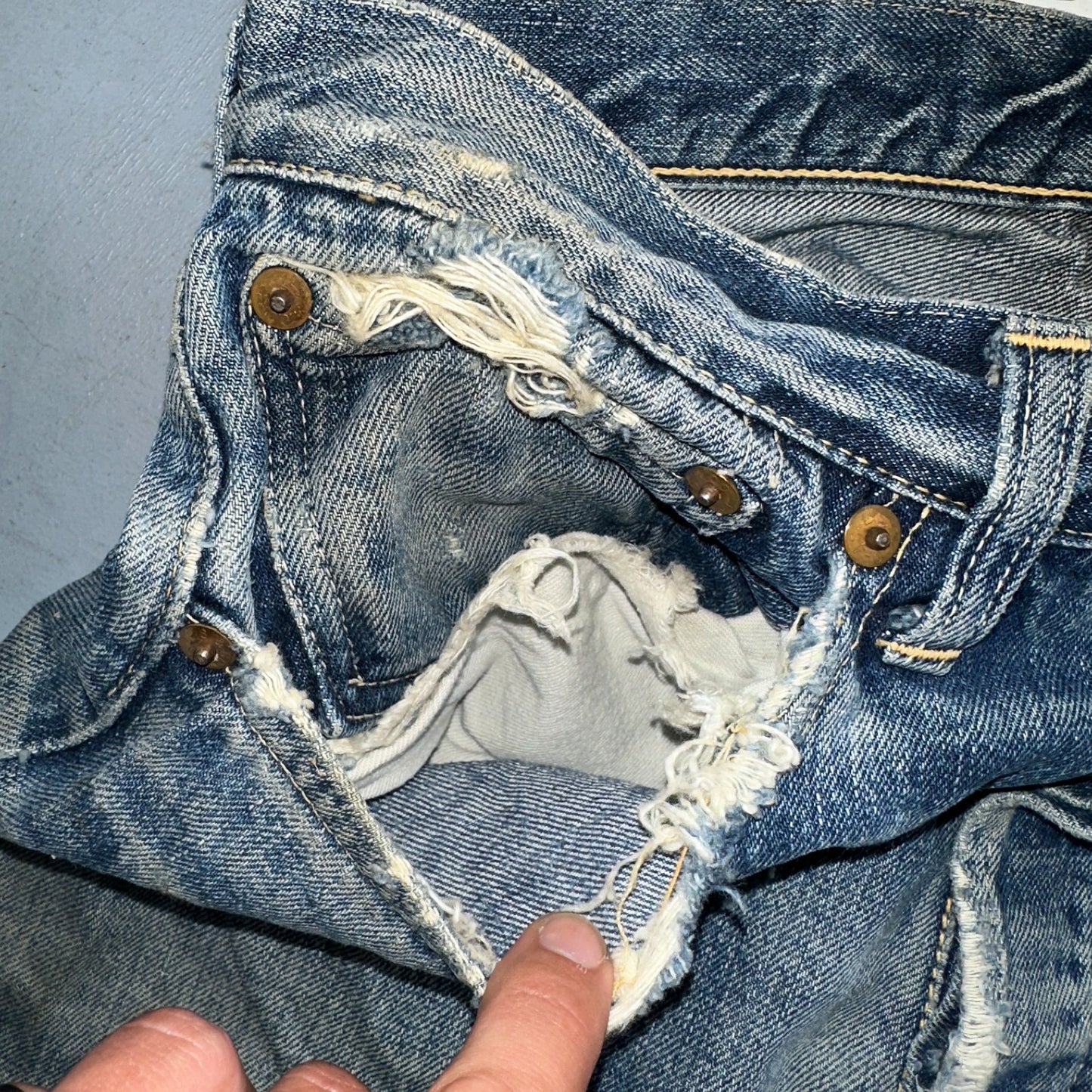 Levis 501 XX Big E Vintage 40s Redline Selvedge USA XX 1940s 50s Jeans 27x27