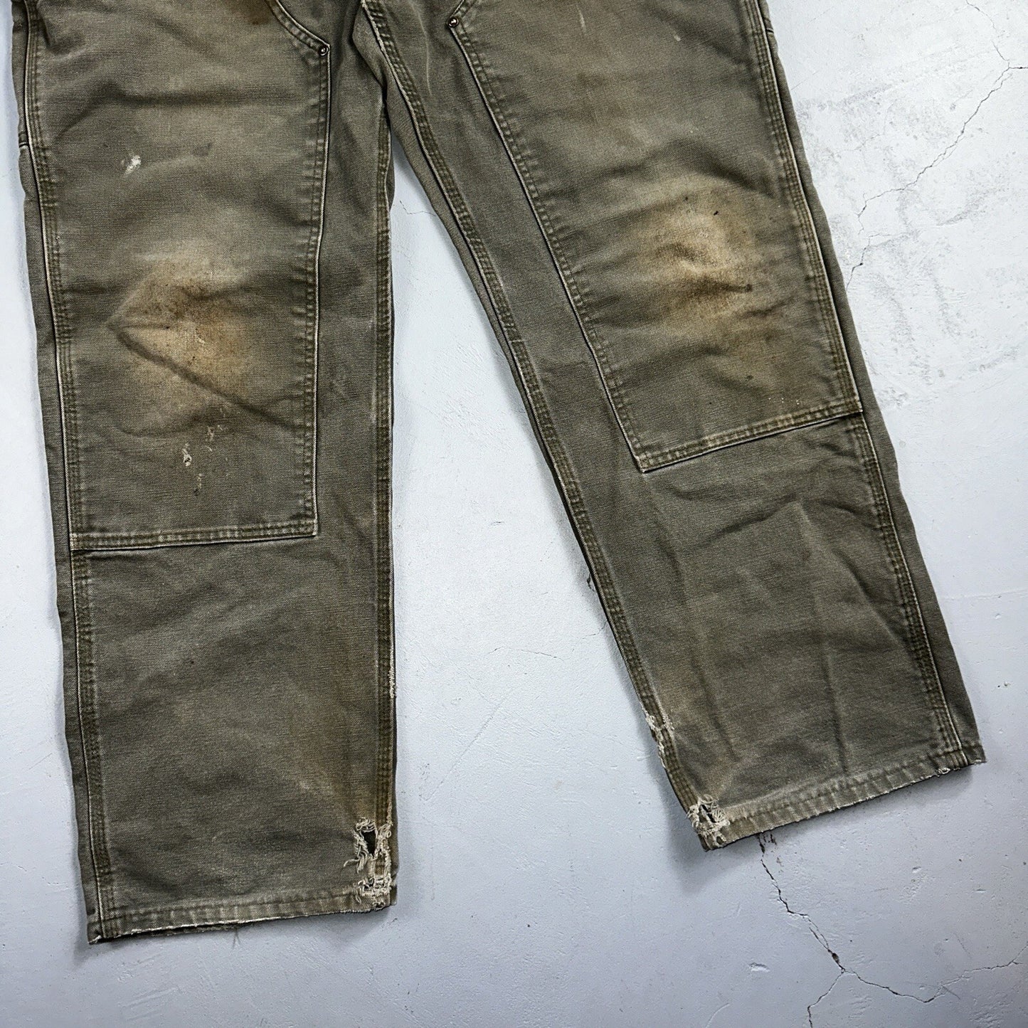 Carhartt VTG Double Knee Carpenter Pants Mexico B01 B136 MOS Green Act 38x32