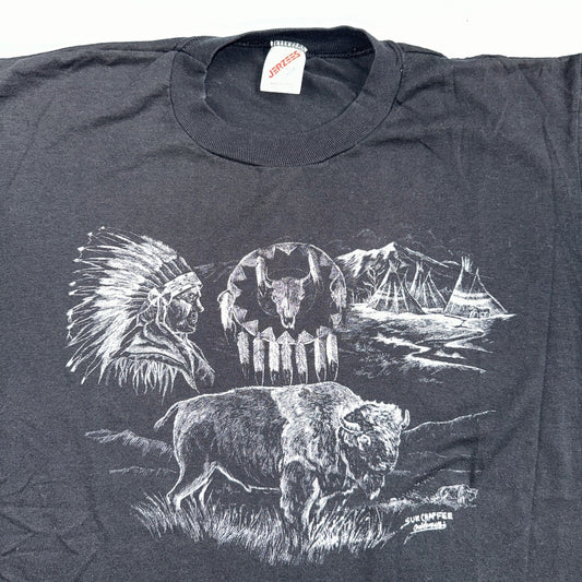 Buffalo Native American Jerzees VTG T Shirt Single Stitch Spirits Sue Chaffee