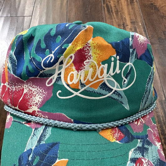 Hawaii Floral Vintage Hat Cap Snapback Music 90s 80s Used Nissan Rare Summer