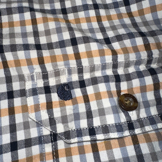 Carhartt Mens Size 2XL Relaxed Fit Blue Check Button Down Up Short Sleeve Shirt
