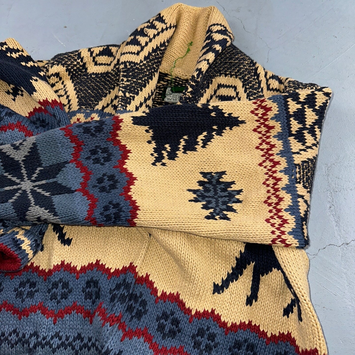 Polo Ralph Lauren Vintage 90s Hand Knit Polo Country Jacket Cardigan Small Shawl
