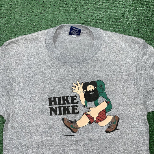 HIKE NIKE 80s Vintage T Shirt OG Rare Grail Geisha Rap Japan Gray Long Sleeve