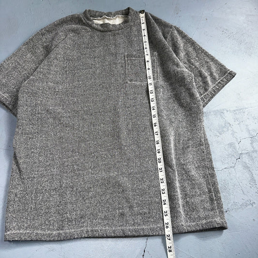 Gray 1970s VTG Crew Neck Sweatshirt Short Sleeve Heather Rockabilly 60s 70s