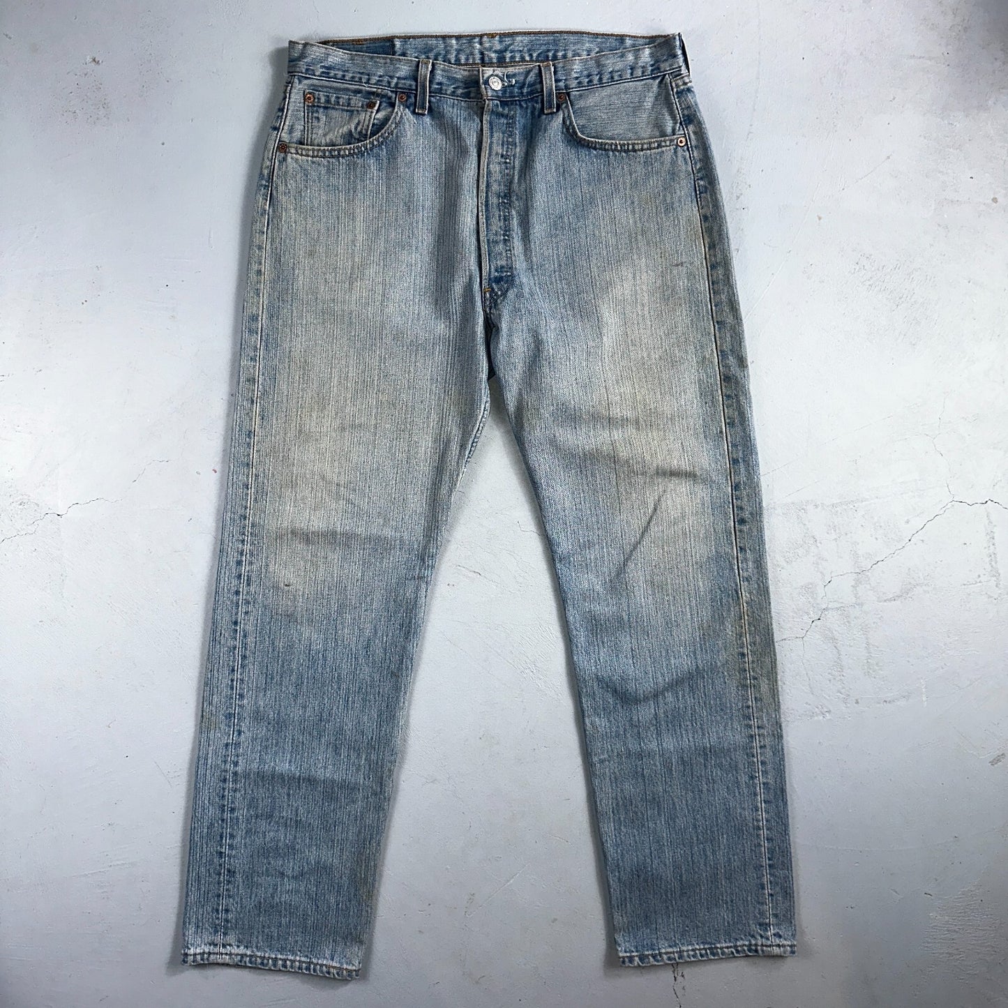 Levis 501 Vintage 90s USA XX Straight Leg Jeans Blue Light Wash 38x32 Act 36x32