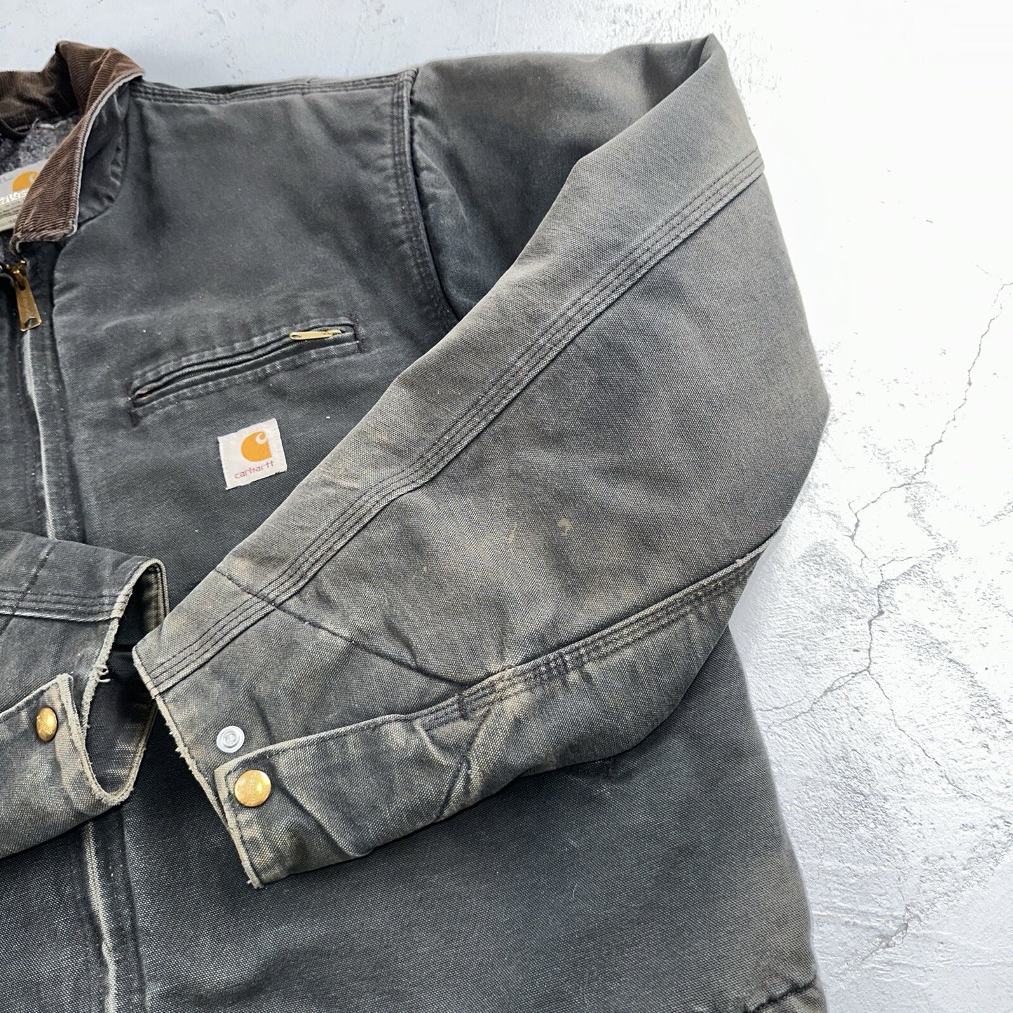 Carhartt VTG Jacket Mens 48 Black Detroit J01 Blanket Lined USA J97 BLK XL