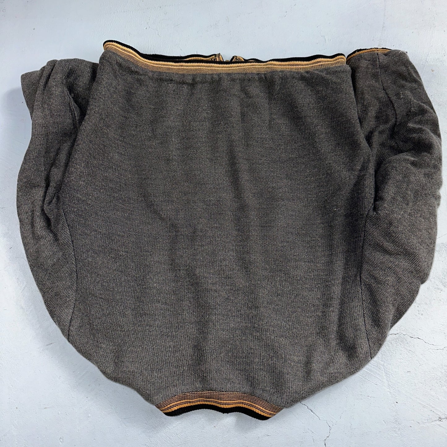 VTG 40s Wool Lined Men Zipper Jacket Sweater Salt Pepper Gray 1940s Rockabilly
