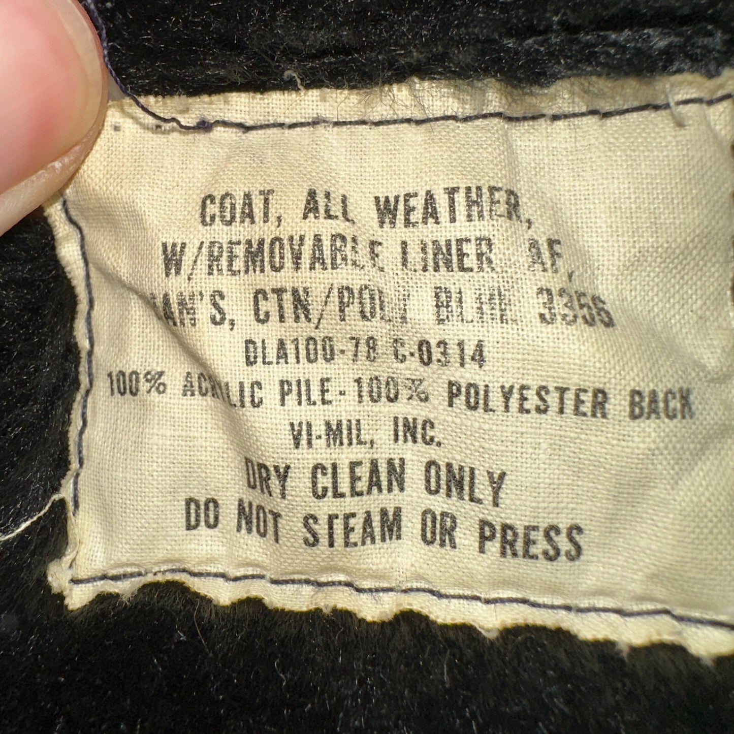 1970s VTG US Air Force Trench Coat 40s Blue All Weather Removable Liner 3556