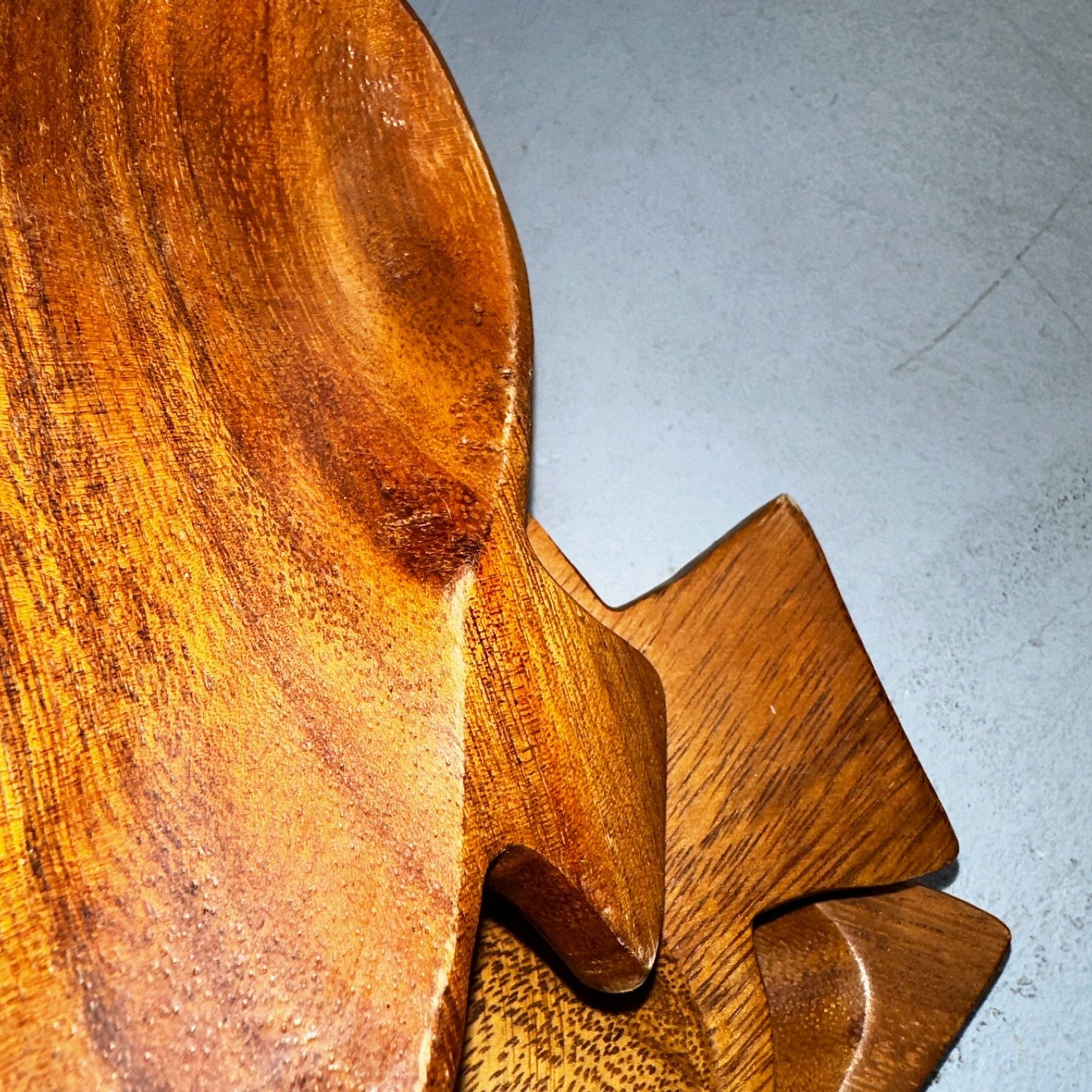 Vintage Monkey Pod Wood Card Playing Suits Candy Snack Dishes 80s Hearts Cute