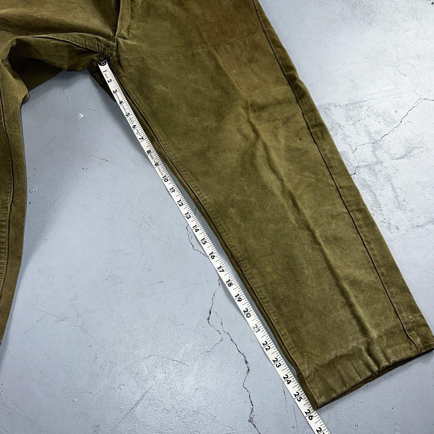 Vintage 50s 60s Duck Canvas Hunting Pants Zip Size 33x26 Rockabilly Double Knee