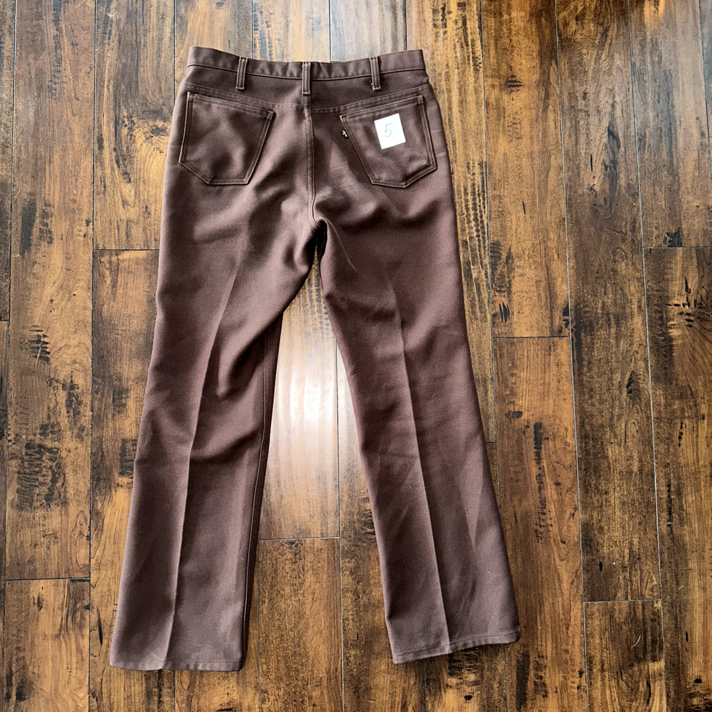 Levis Vintage 70s 517 35x32 Bootcut Pants Brown Polyester Slacks Act 33x31