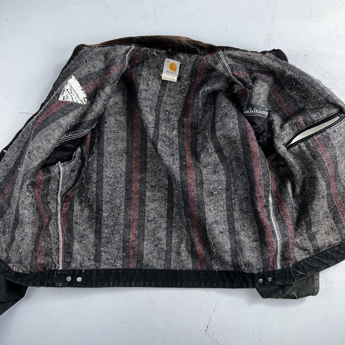 Carhartt VTG Jacket Mens 48 Black Detroit J01 Blanket Lined USA J97 BLK XL