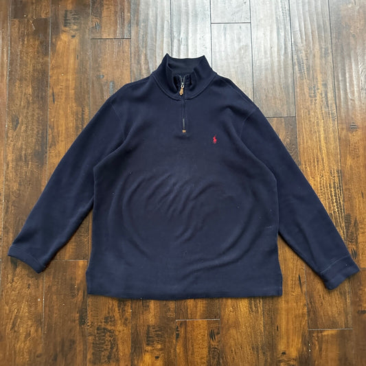 Polo Ralph Lauren Pullover Men’s XL Navy Big Pony Ski Patch Quarter Zip VTG