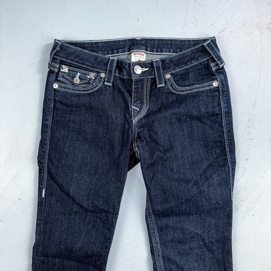 True Religion Jeans Womens 29 Boot Cut Low Rise Dark Stretch Y2K VTG USA 29x30