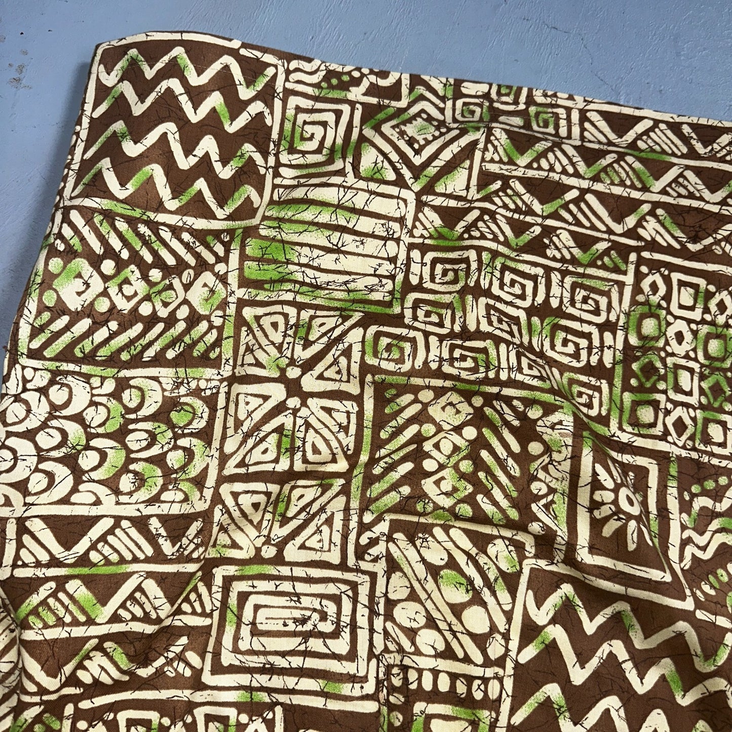 1950s Cotton Hawaiian Green Short Sleeve Button Down Shirt Rockabilly 50s Boxy