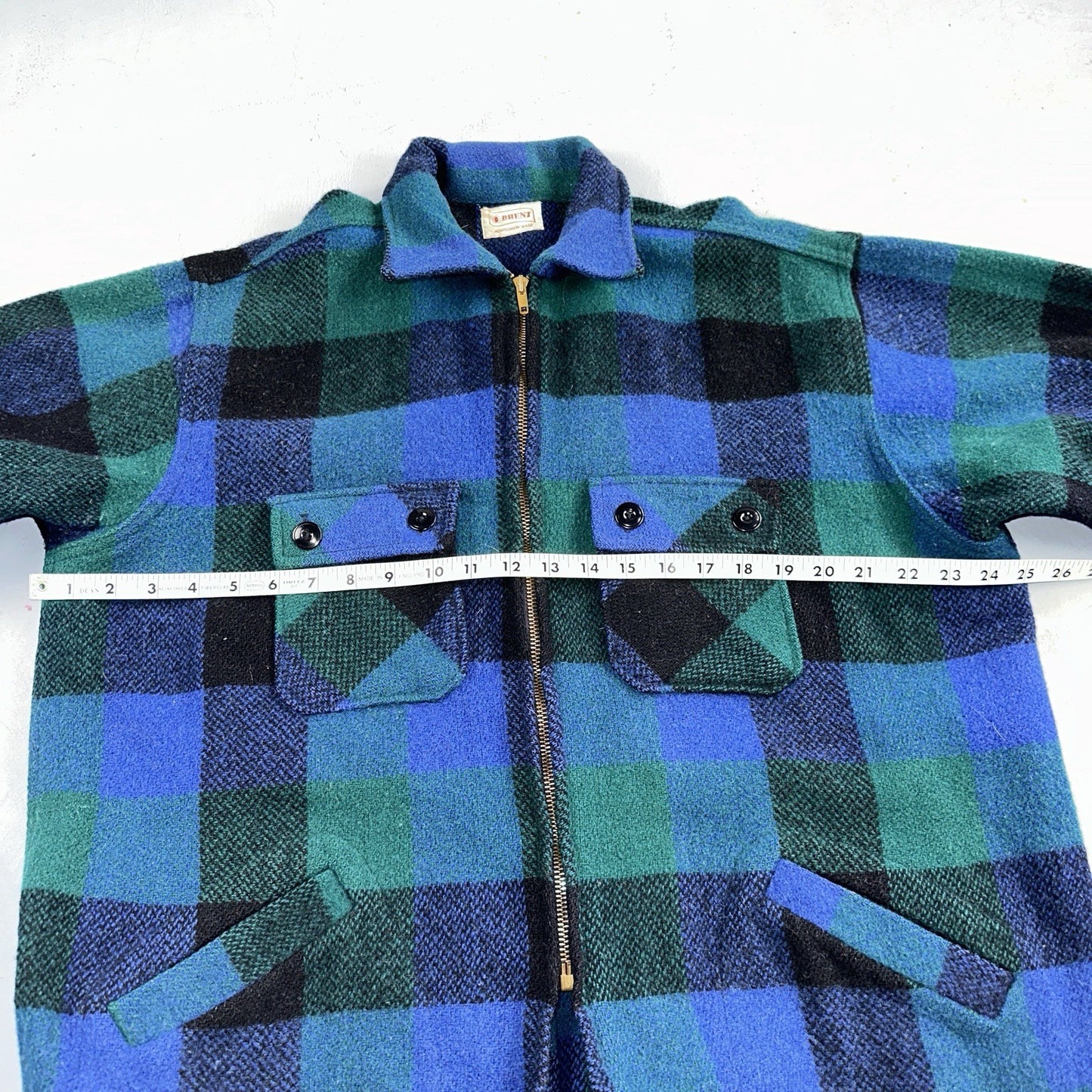 Brent Montgomery Ward Vintage 50s 60s Wool Mackinaw Plaid Full Zip Jacket L