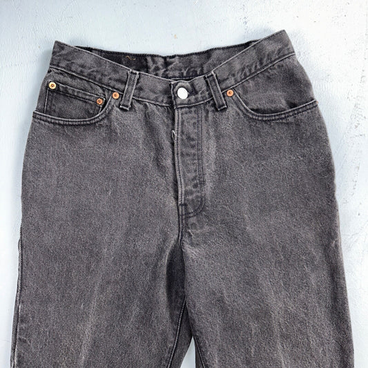 Levis 501 Vintage 90s USA XX Straight Leg Jeans Black Wash 11 Act Altered 27x26