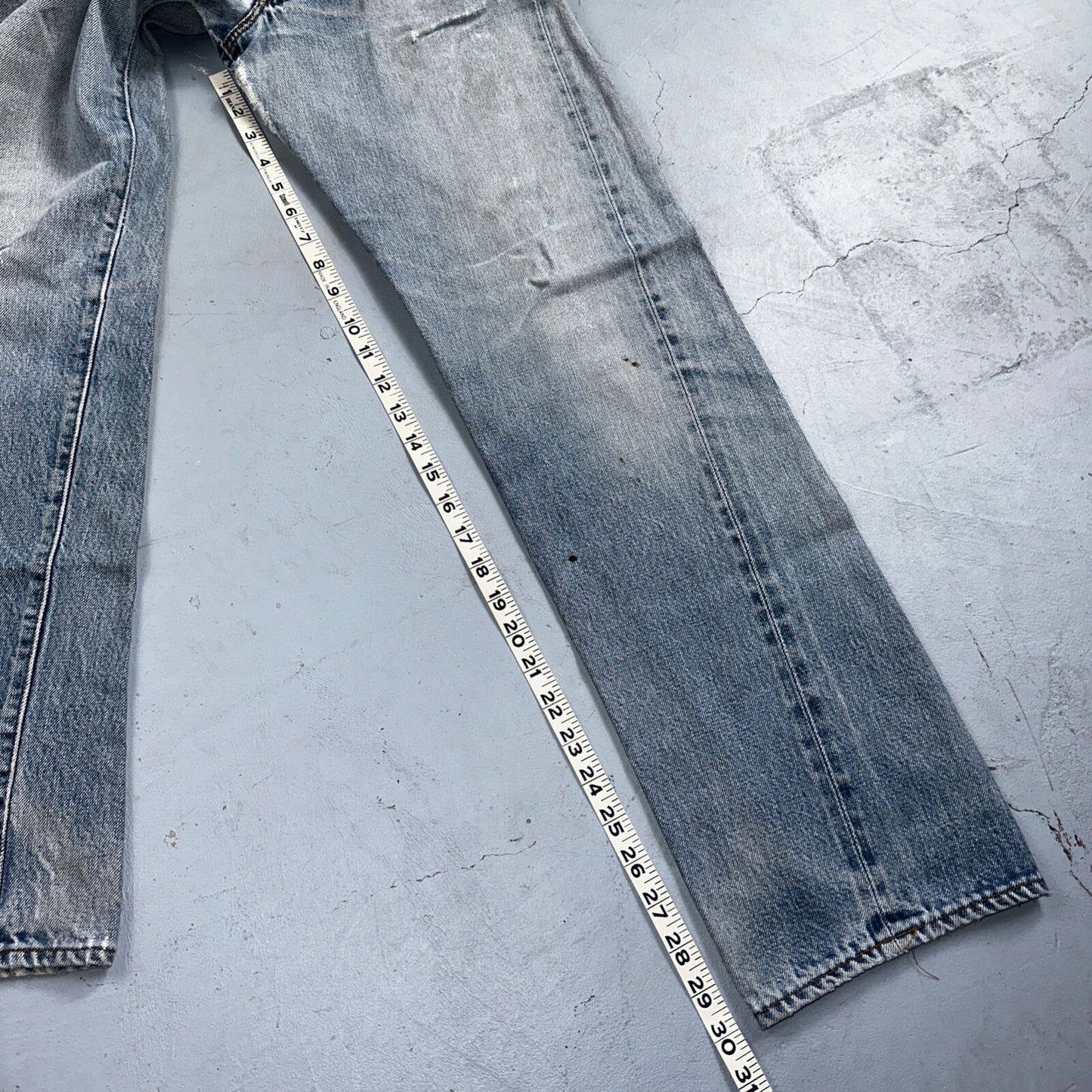 Levis 501 Vintage 80s Redline Selvedge USA XX Jeans Light Wash 30x34 Act 28X30