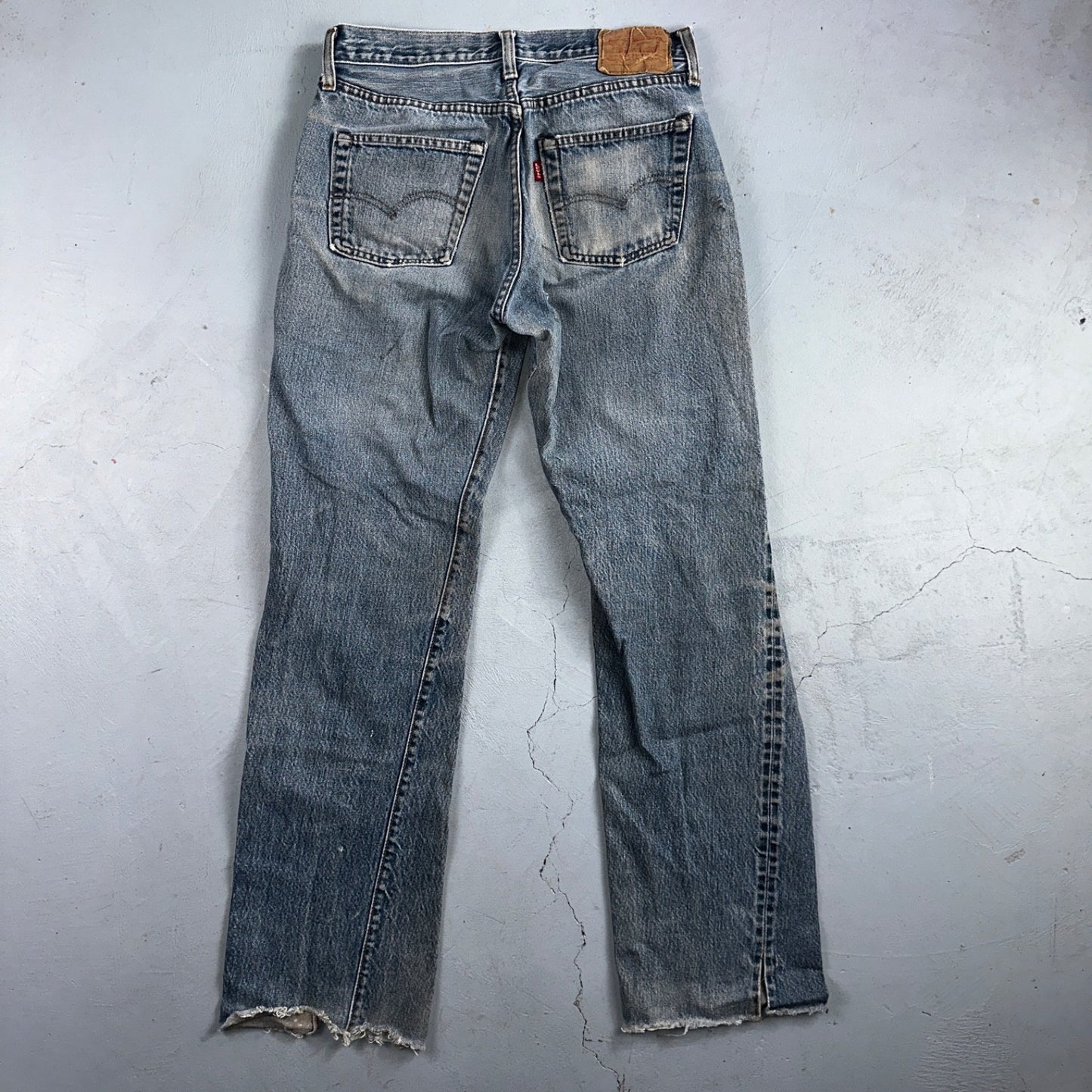 Levis 501 Vintage 80s Redline Selvedge USA Light Jeans Thrashed 32x36 Act 29x32